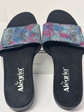 NEW Alegria Lilie Copacetic Leather Slides  Size 37 US  6.5-7 Sandal ••Brand New